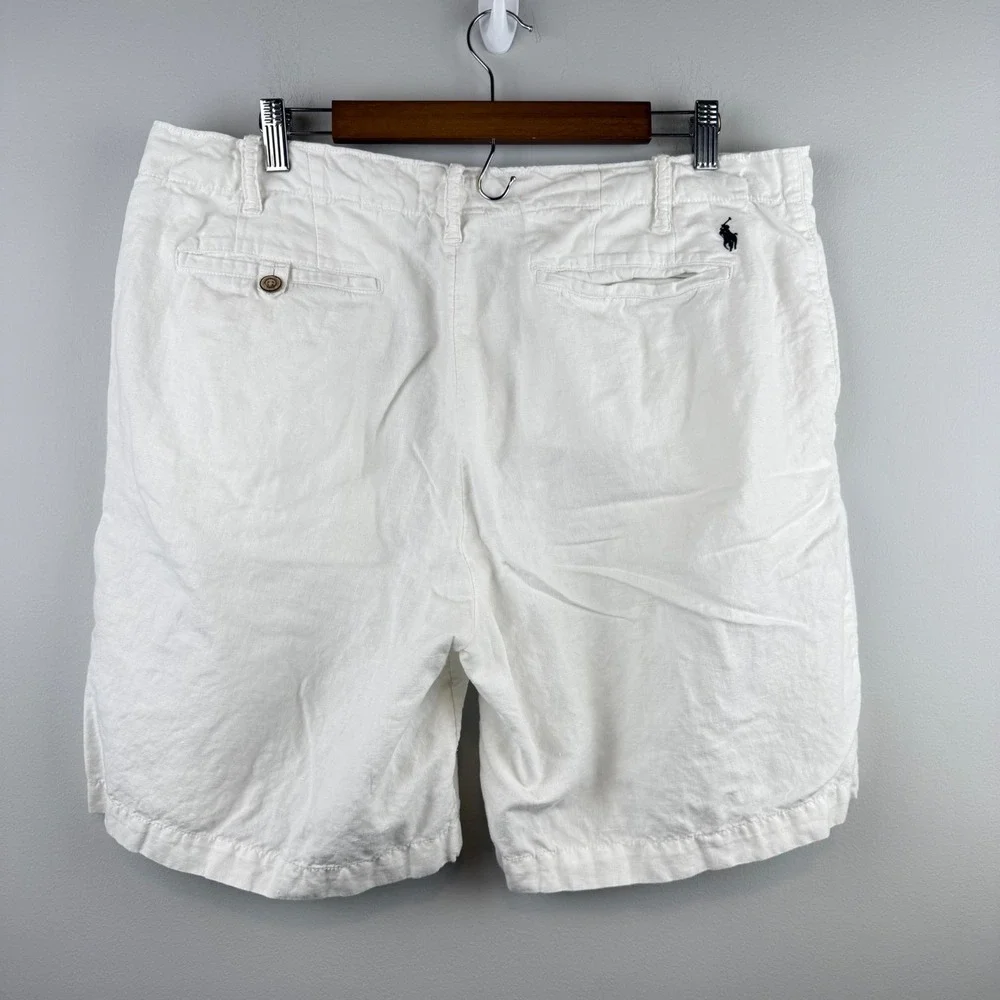 Polo Ralph Lauren Mens Linen Blend Shorts 36 Classic Fit Old Money Yacht Club